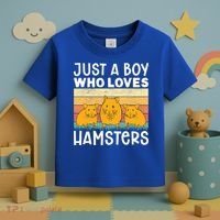 Hamster Lover Just A Boy Who Loves Hamsters Retro Hamster Gift Toddler T-Shirt thumb 3