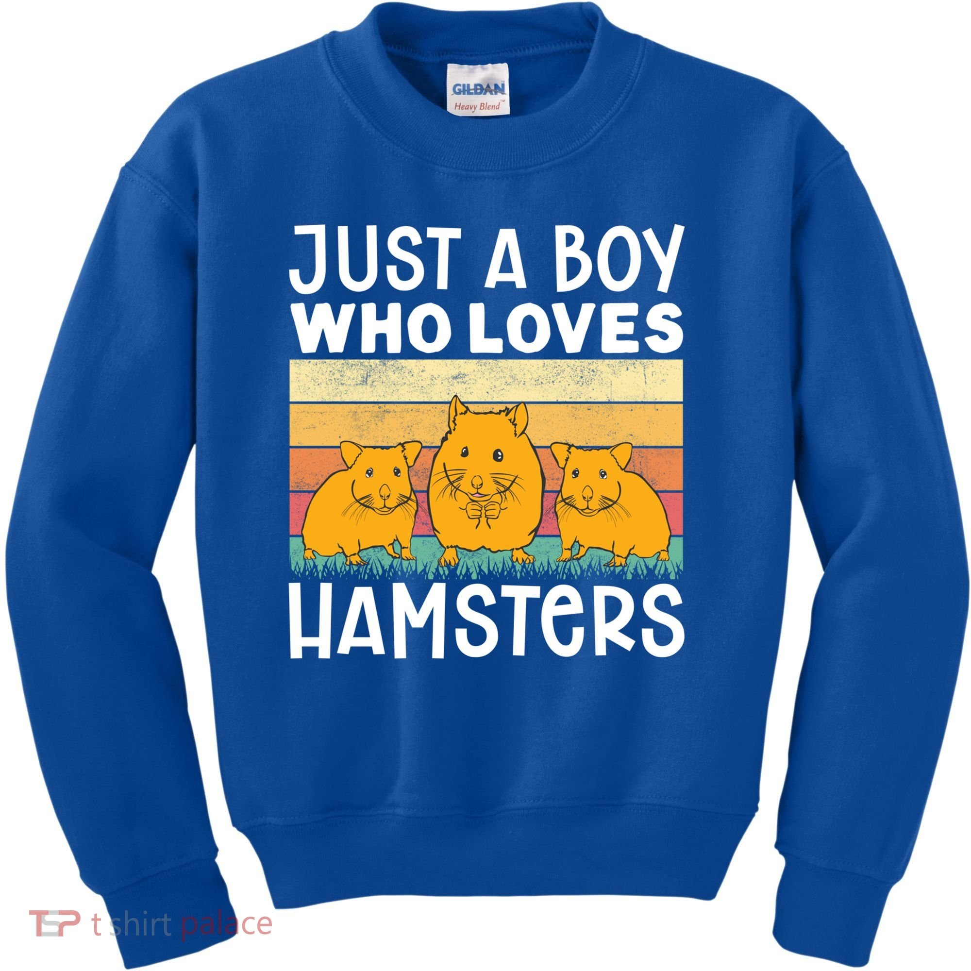 Hamster Lover Just A Boy Who Loves Hamsters Retro Hamster Gift Kids Sweatshirt