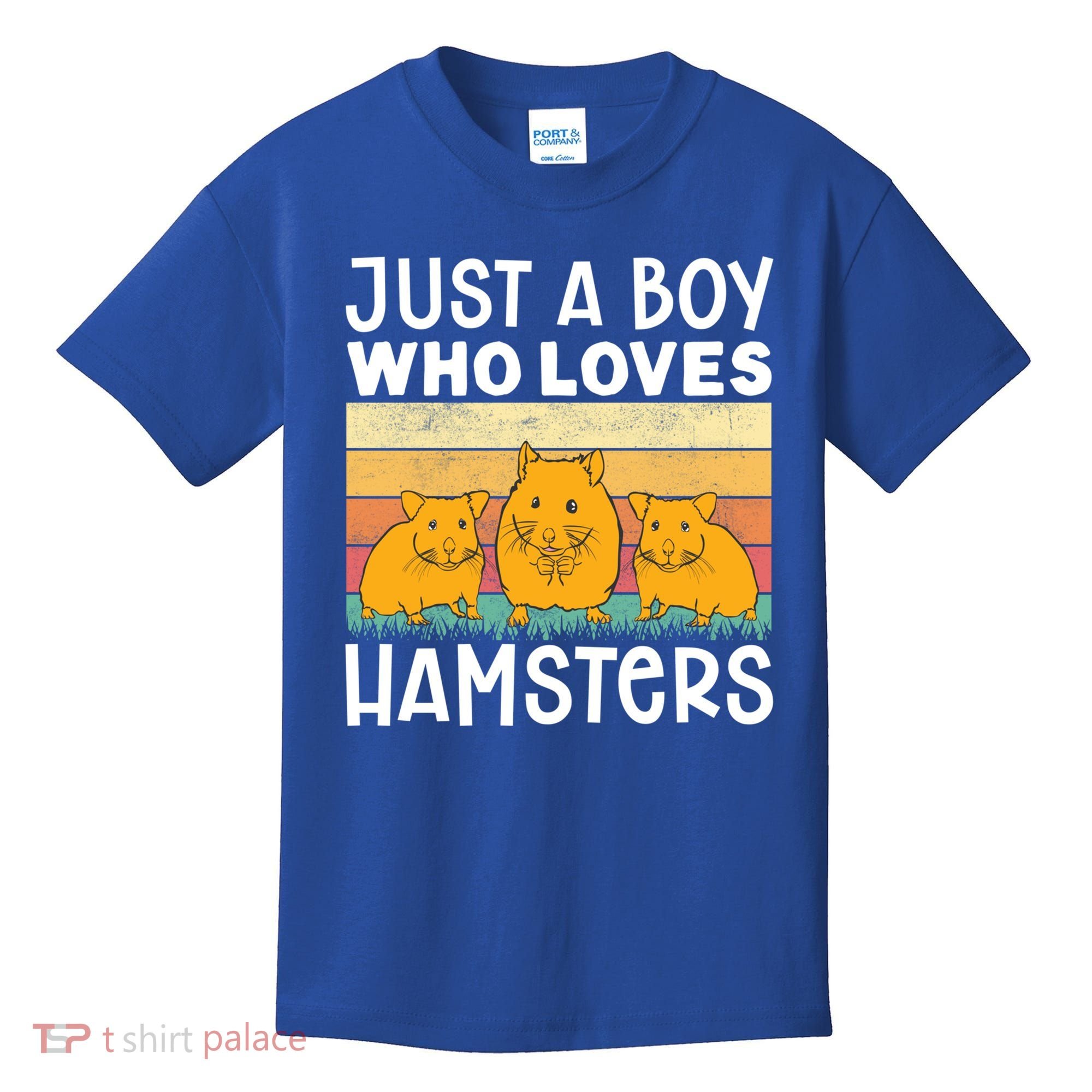 Hamster Lover Just A Boy Who Loves Hamsters Retro Hamster Gift Kids T-Shirt