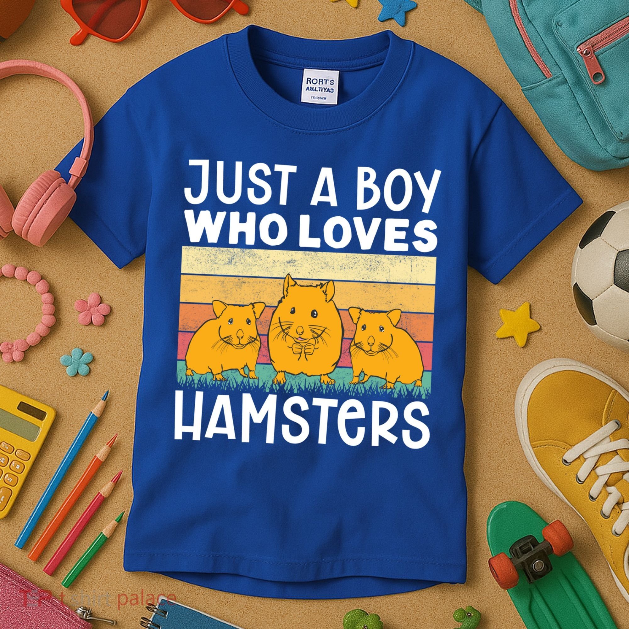 Hamster Lover Just A Boy Who Loves Hamsters Retro Hamster Gift Kids T-Shirt
