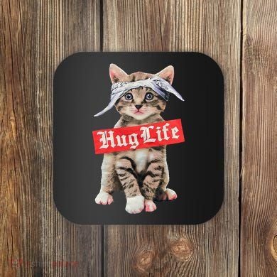 Hug Life Kitty Cat Hug Kitten Coaster