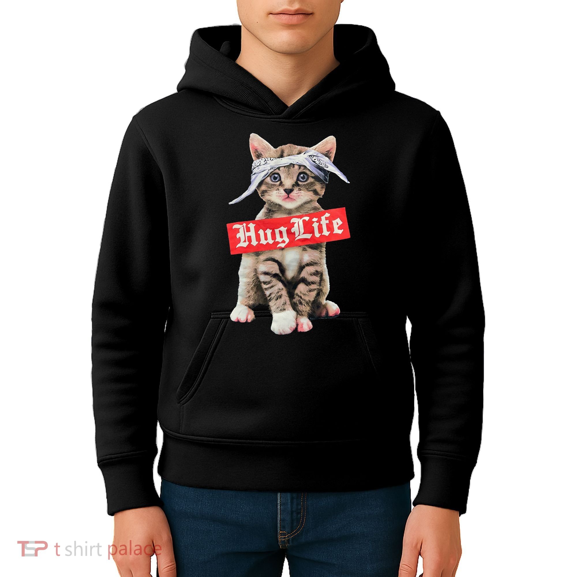 Hug Life Kitty Cat Hug Kitten Kids Hoodie