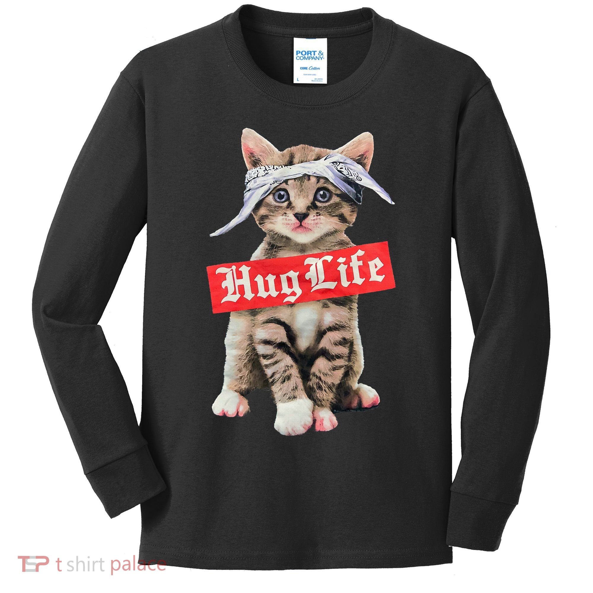 Hug Life Kitty Cat Hug Kitten Kids Long Sleeve Shirt