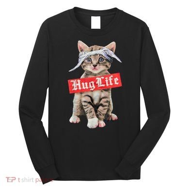 Hug Life Kitty Cat Hug Kitten Long Sleeve Shirt