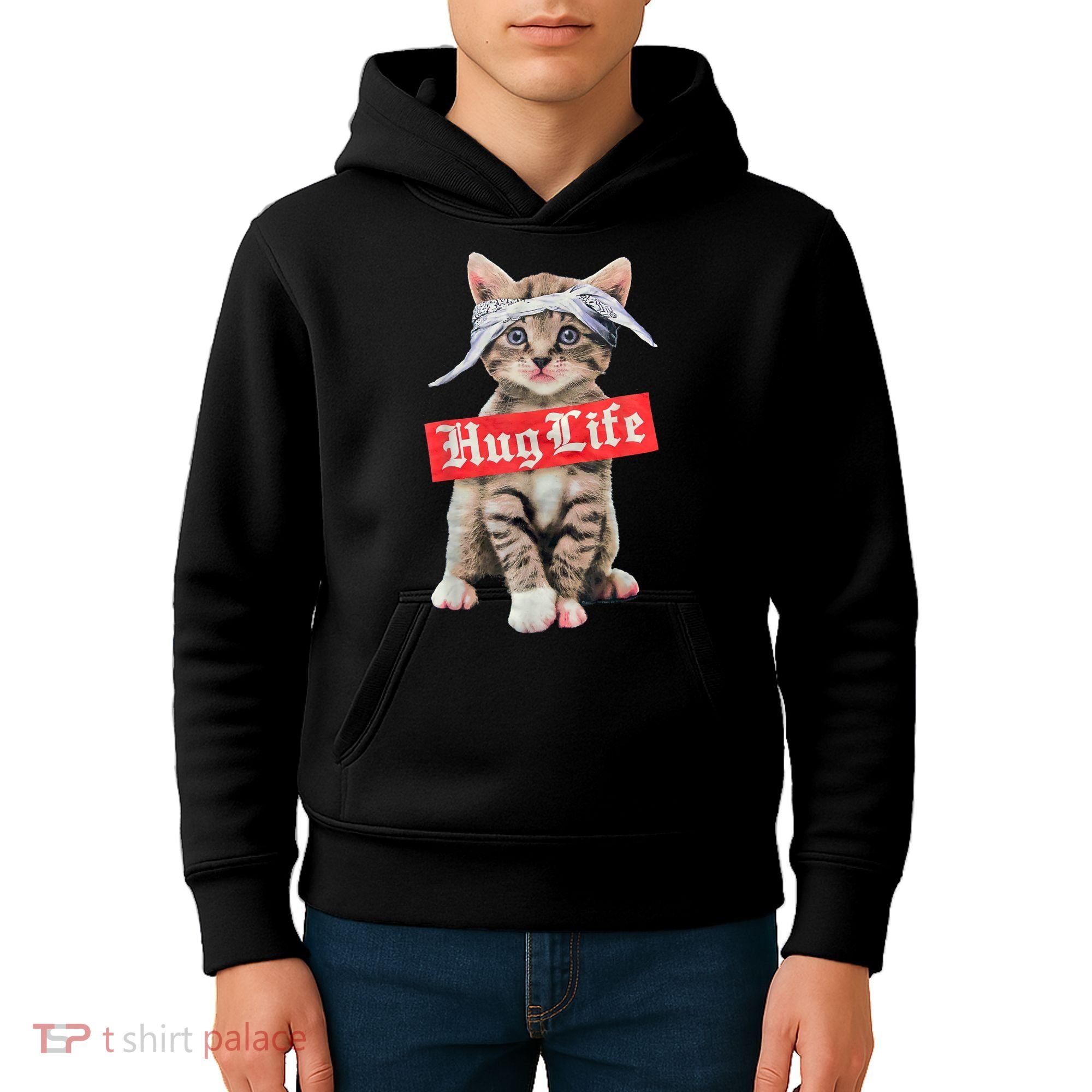 Hug Life Kitty Cat Hug Kitten Kids Hoodie
