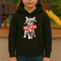 Hug Life Kitty Cat Hug Kitten Kids Hoodie thumb 3