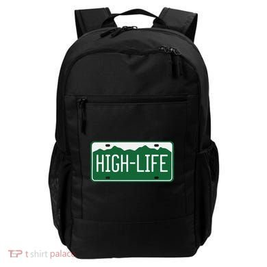 High Life License Plate Funny Backpack