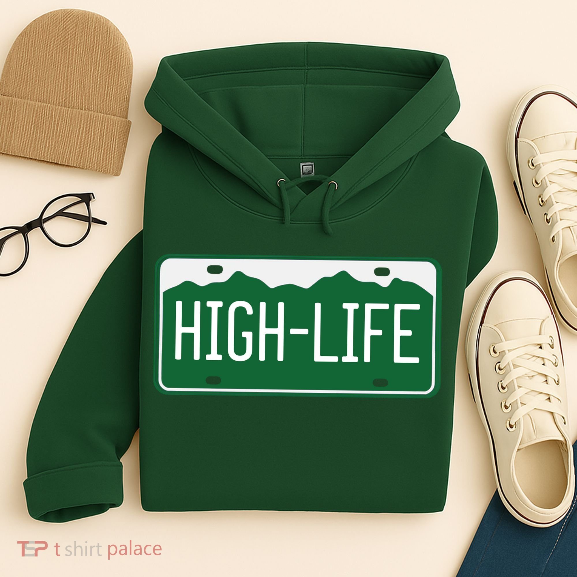 High Life License Plate Funny Hoodie