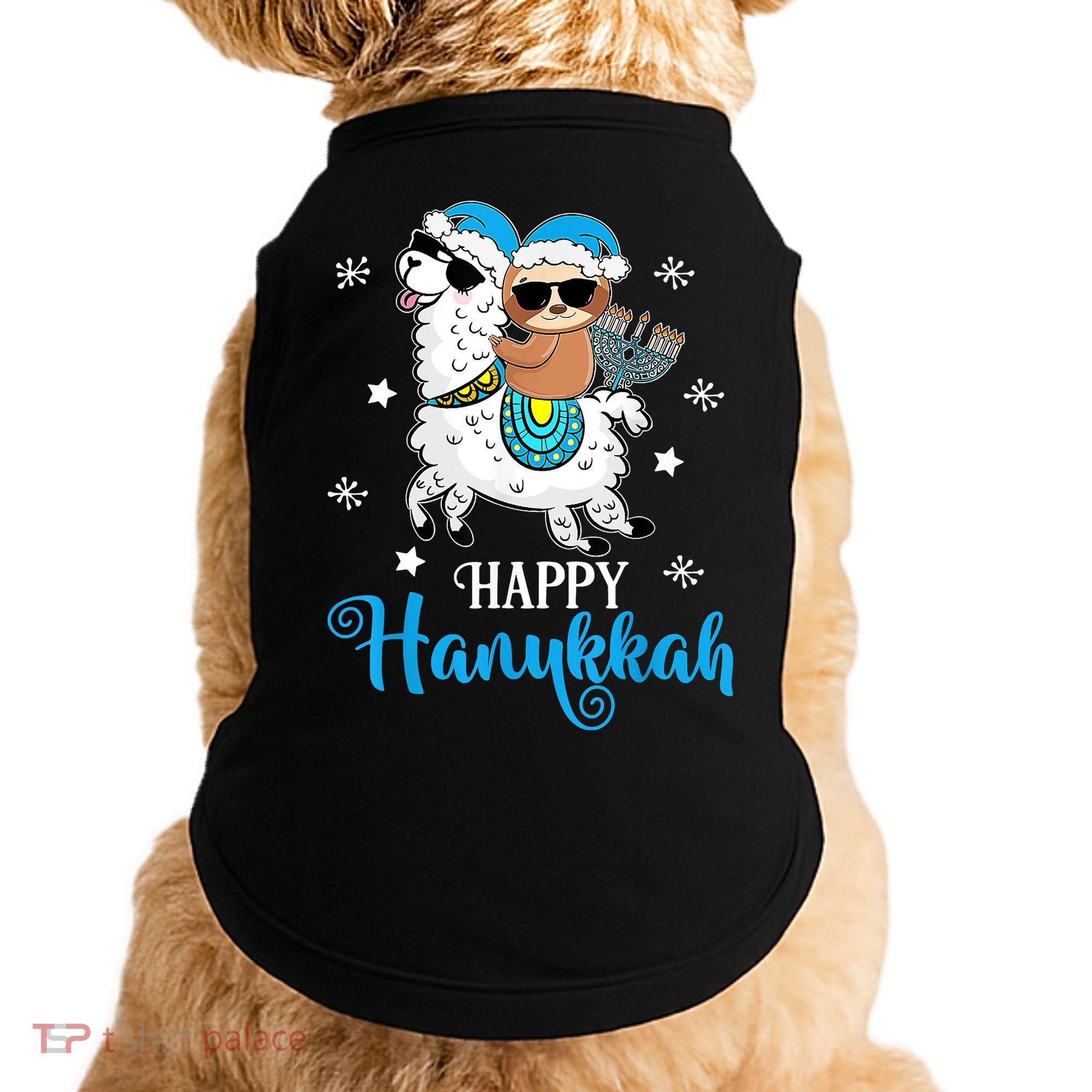 Hanukkah Llamakah Llama Sloth Happy Hanukkah Chanukah Doggie Tank
