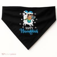 Hanukkah Llamakah Llama Sloth Happy Hanukkah Chanukah USA-Made Doggie Bandana thumb 0