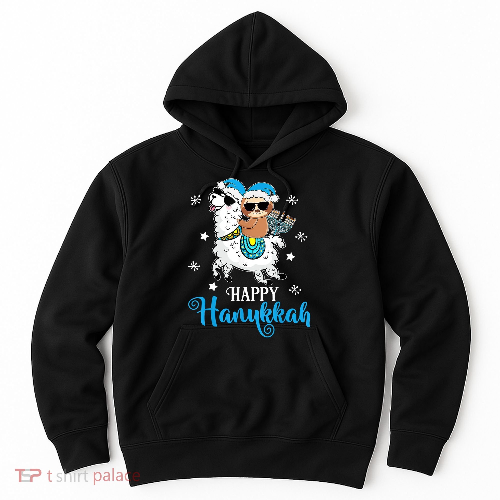 Hanukkah Llamakah Llama Sloth Happy Hanukkah Chanukah Hoodie