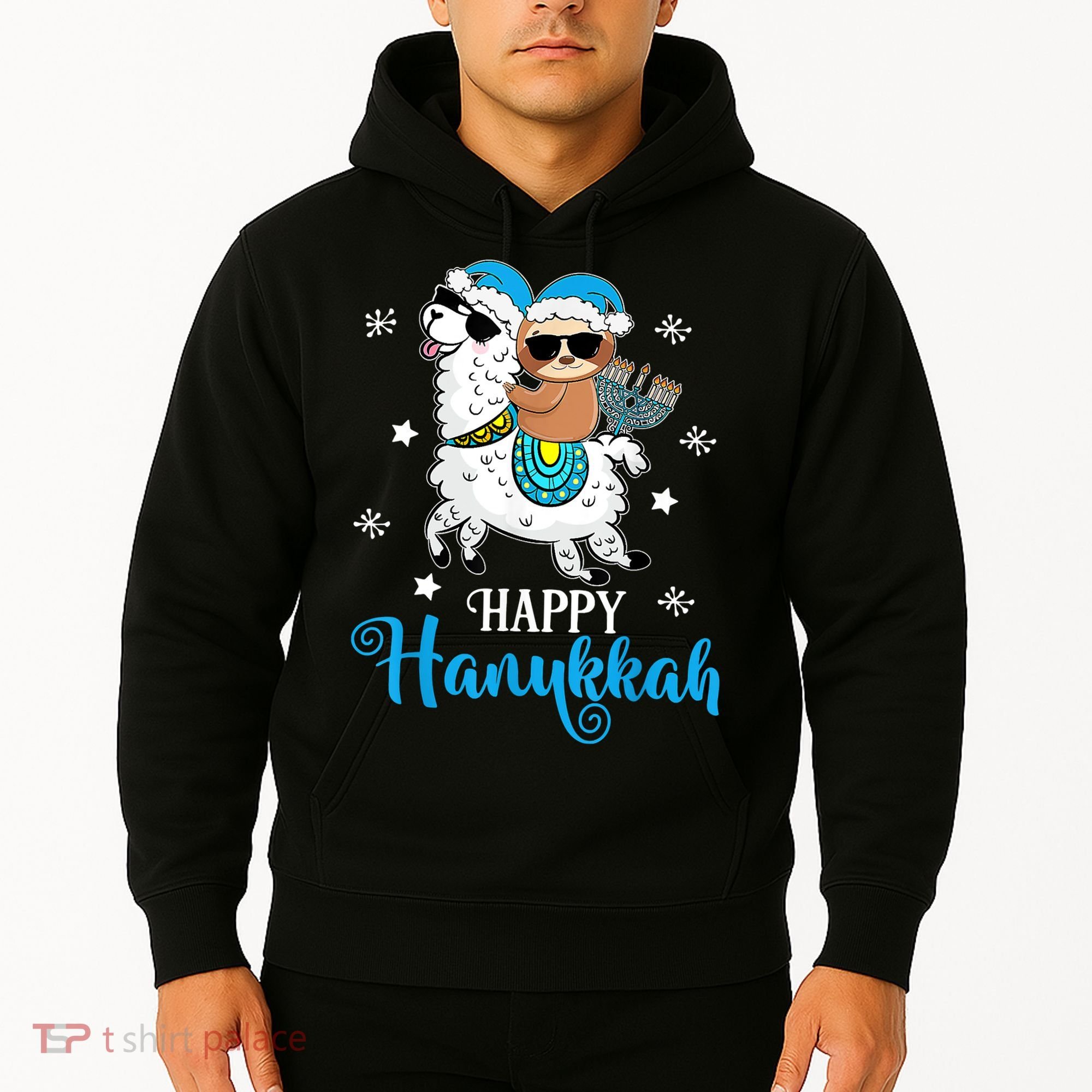 Hanukkah Llamakah Llama Sloth Happy Hanukkah Chanukah Hoodie