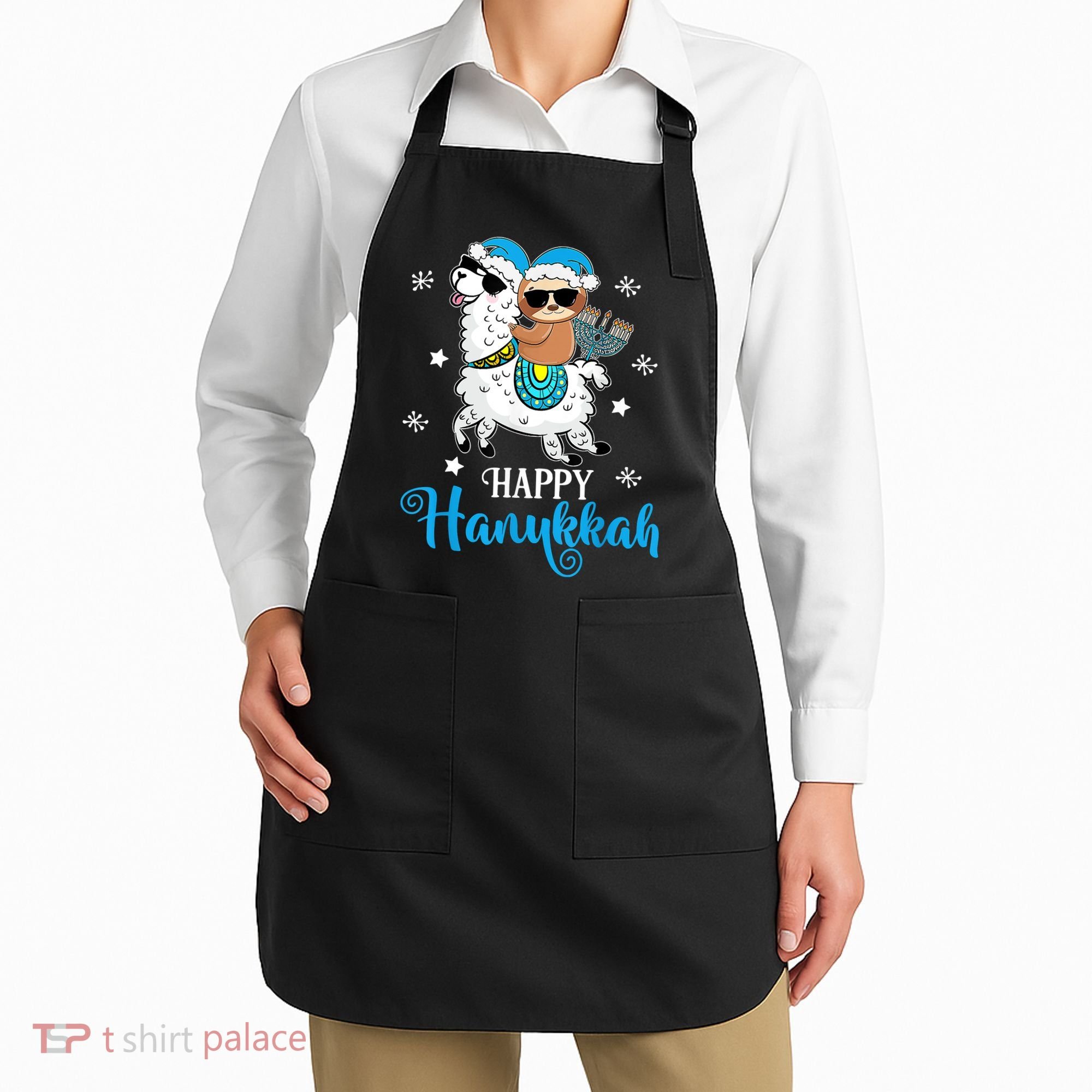 Hanukkah Llamakah Llama Sloth Happy Hanukkah Chanukah Apron