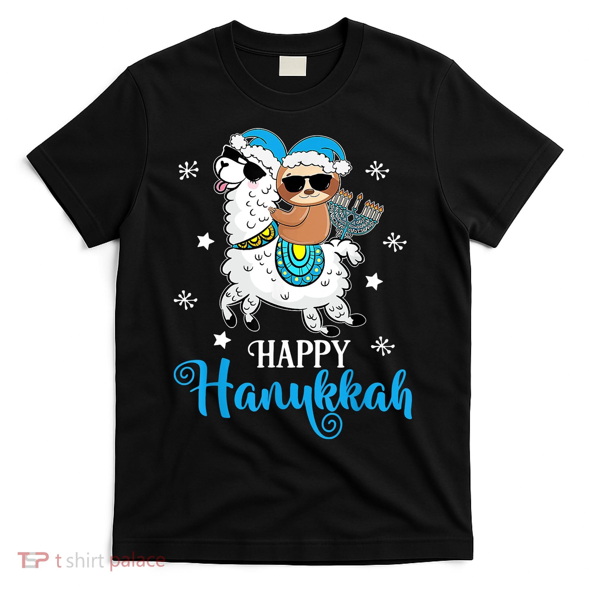 Hanukkah Llamakah Llama Sloth Happy Hanukkah Chanukah T-Shirt