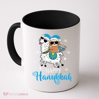 Hanukkah Llamakah Llama Sloth Happy Hanukkah Chanukah Coffee Mug