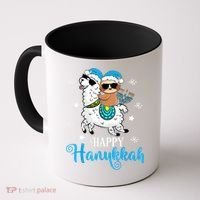 Hanukkah Llamakah Llama Sloth Happy Hanukkah Chanukah Coffee Mug thumb 0