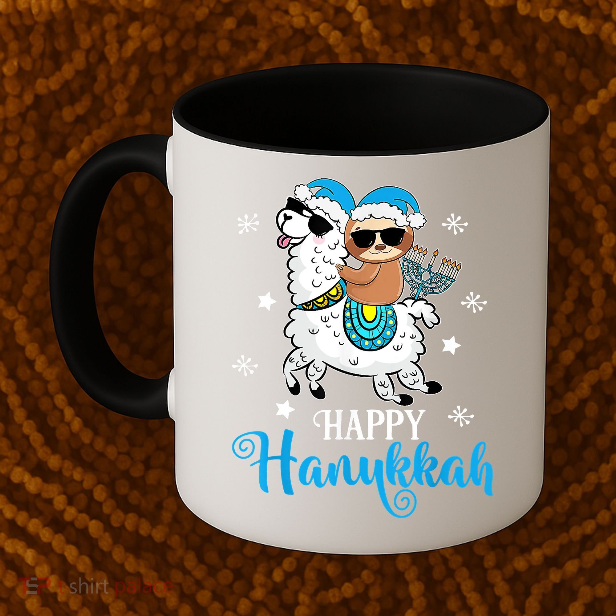 Hanukkah Llamakah Llama Sloth Happy Hanukkah Chanukah Coffee Mug