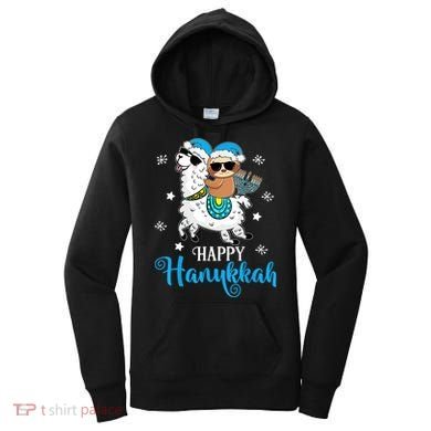 Hanukkah Llamakah Llama Sloth Happy Hanukkah Chanukah Women's Hoodie