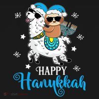 Hanukkah Llamakah Llama Sloth Happy Hanukkah Chanukah Women's Hoodie thumb 2