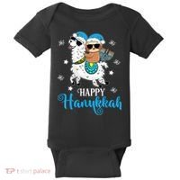 Hanukkah Llamakah Llama Sloth Happy Hanukkah Chanukah Baby Bodysuit thumb 0