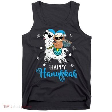 Hanukkah Llamakah Llama Sloth Happy Hanukkah Chanukah Tank Top