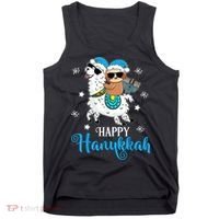 Hanukkah Llamakah Llama Sloth Happy Hanukkah Chanukah Tank Top thumb 0