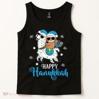 Hanukkah Llamakah Llama Sloth Happy Hanukkah Chanukah Tank Top thumb 2