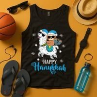 Hanukkah Llamakah Llama Sloth Happy Hanukkah Chanukah Tank Top thumb 4