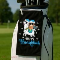 Hanukkah Llamakah Llama Sloth Happy Hanukkah Chanukah Golf Towel thumb 2