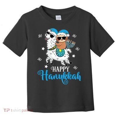 Hanukkah Llamakah Llama Sloth Happy Hanukkah Chanukah Toddler T-Shirt