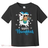 Hanukkah Llamakah Llama Sloth Happy Hanukkah Chanukah Toddler T-Shirt thumb 0