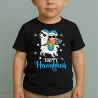 Hanukkah Llamakah Llama Sloth Happy Hanukkah Chanukah Toddler T-Shirt thumb 2