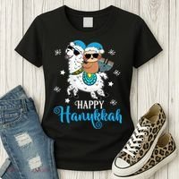 Hanukkah Llamakah Llama Sloth Happy Hanukkah Chanukah Women's T-Shirt thumb 3