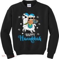 Hanukkah Llamakah Llama Sloth Happy Hanukkah Chanukah Kids Sweatshirt thumb 0
