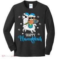 Hanukkah Llamakah Llama Sloth Happy Hanukkah Chanukah Kids Long Sleeve Shirt thumb 0