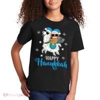 Hanukkah Llamakah Llama Sloth Happy Hanukkah Chanukah Kids T-Shirt thumb 2
