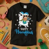 Hanukkah Llamakah Llama Sloth Happy Hanukkah Chanukah Kids T-Shirt thumb 3