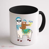 Hanukkah Llamakah Llama Sloth Happy Hanukkah Chanukah Christmas Xmas Coffee Mug thumb 1