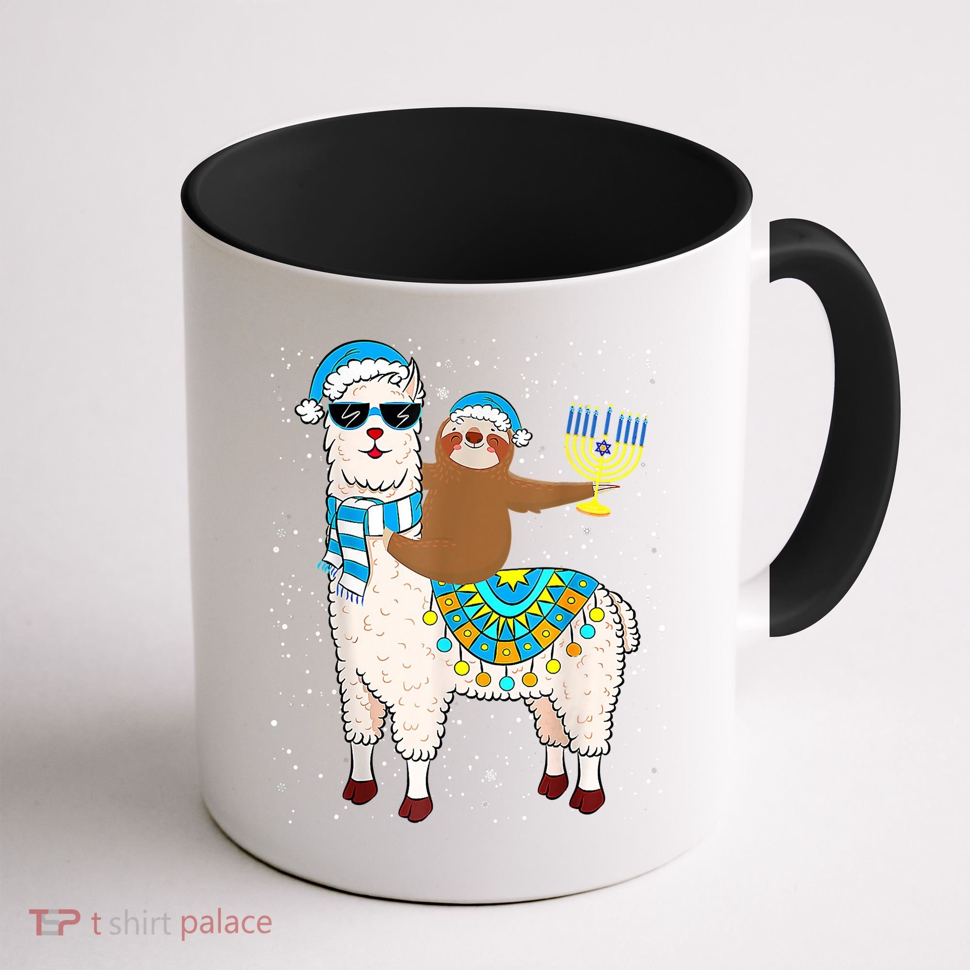 Hanukkah Llamakah Llama Sloth Happy Hanukkah Chanukah Christmas Xmas Coffee Mug