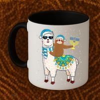 Hanukkah Llamakah Llama Sloth Happy Hanukkah Chanukah Christmas Xmas Coffee Mug thumb 2