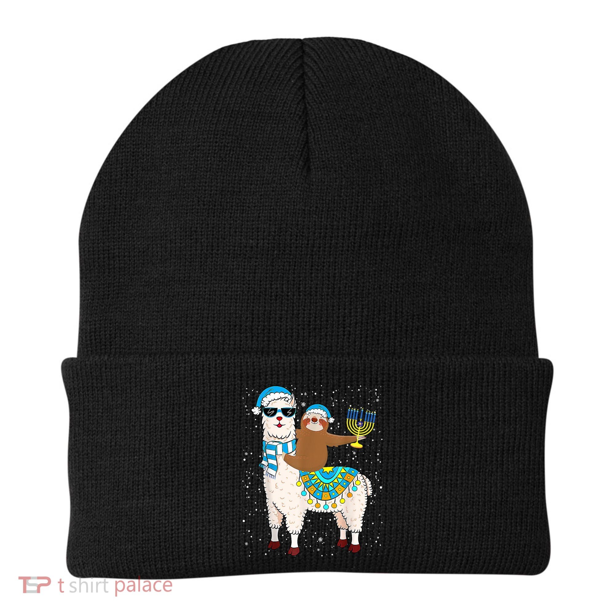 Hanukkah Llamakah Llama Sloth Happy Hanukkah Chanukah Christmas Xmas Beanie