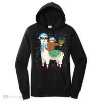 Hanukkah Llamakah Llama Sloth Happy Hanukkah Chanukah Christmas Xmas Women's Hoodie thumb 0