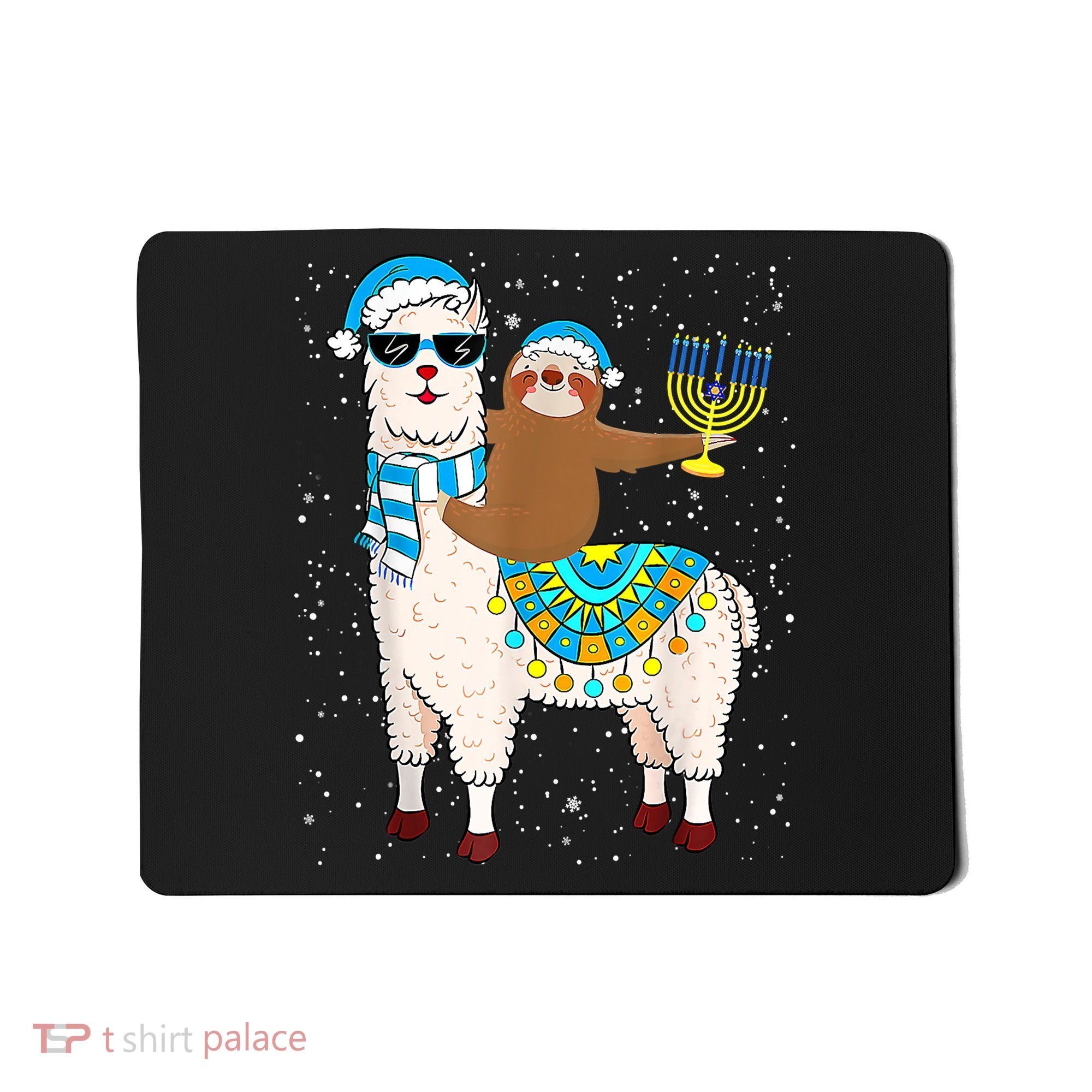 Hanukkah Llamakah Llama Sloth Happy Hanukkah Chanukah Christmas Xmas Mousepad