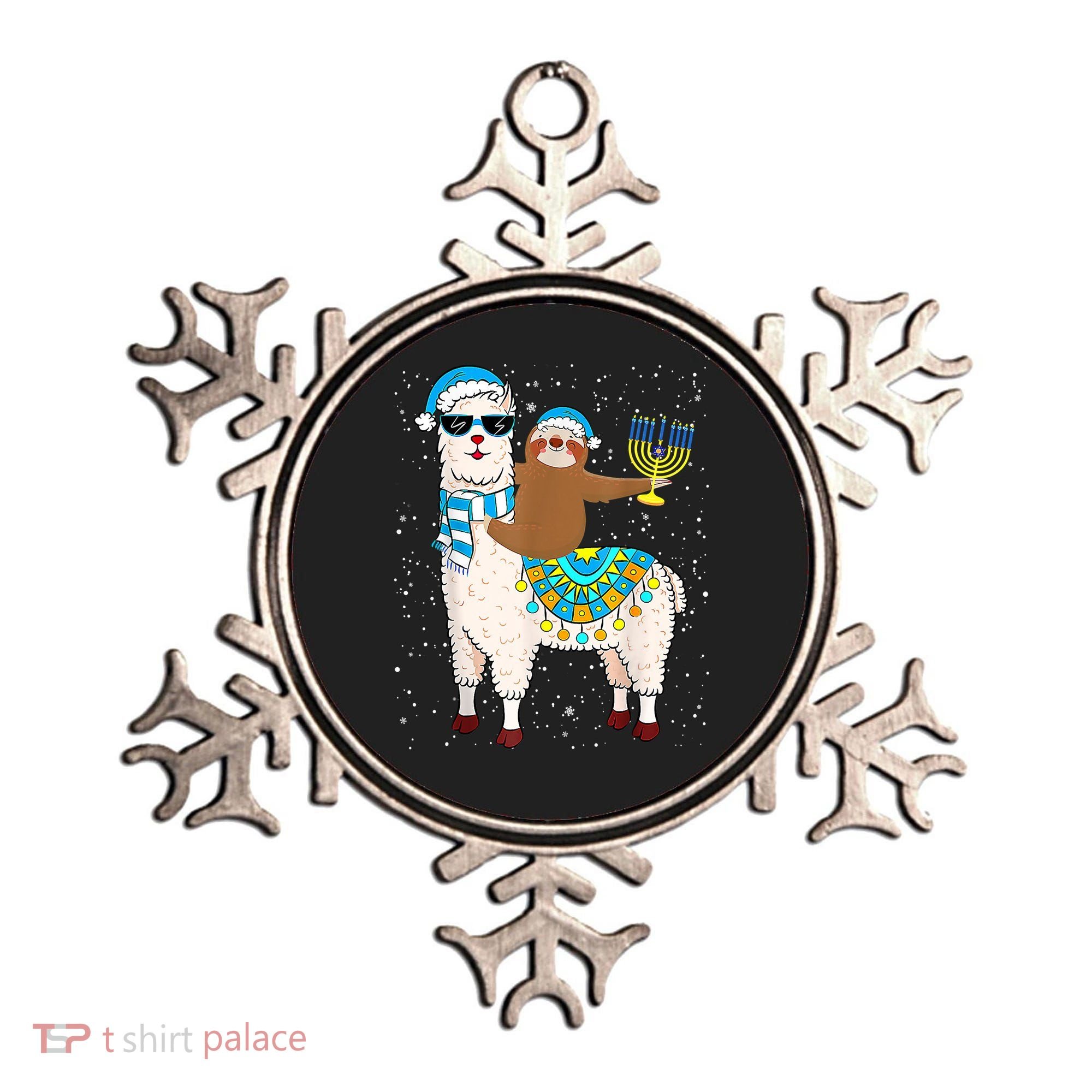 Hanukkah Llamakah Llama Sloth Happy Hanukkah Chanukah Christmas Xmas Ornament