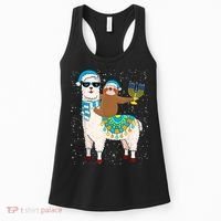 Hanukkah Llamakah Llama Sloth Happy Hanukkah Chanukah Christmas Xmas Women's Tank Top thumb 0
