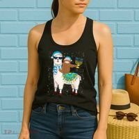 Hanukkah Llamakah Llama Sloth Happy Hanukkah Chanukah Christmas Xmas Women's Tank Top thumb 2