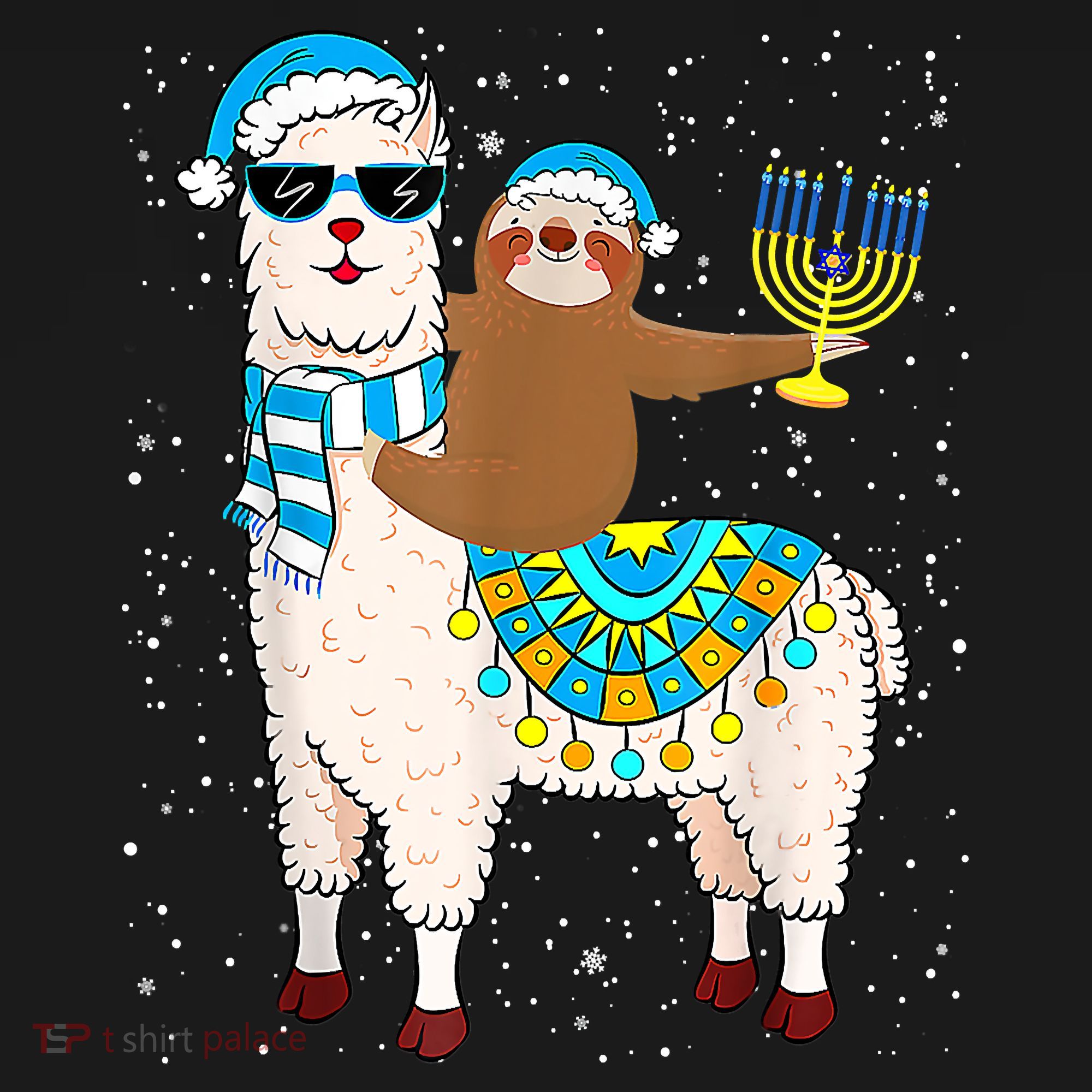 Hanukkah Llamakah Llama Sloth Happy Hanukkah Chanukah Christmas Xmas Women's Tank Top