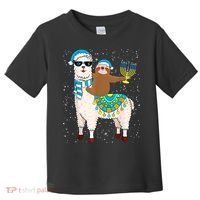 Hanukkah Llamakah Llama Sloth Happy Hanukkah Chanukah Christmas Xmas Toddler T-Shirt thumb 0