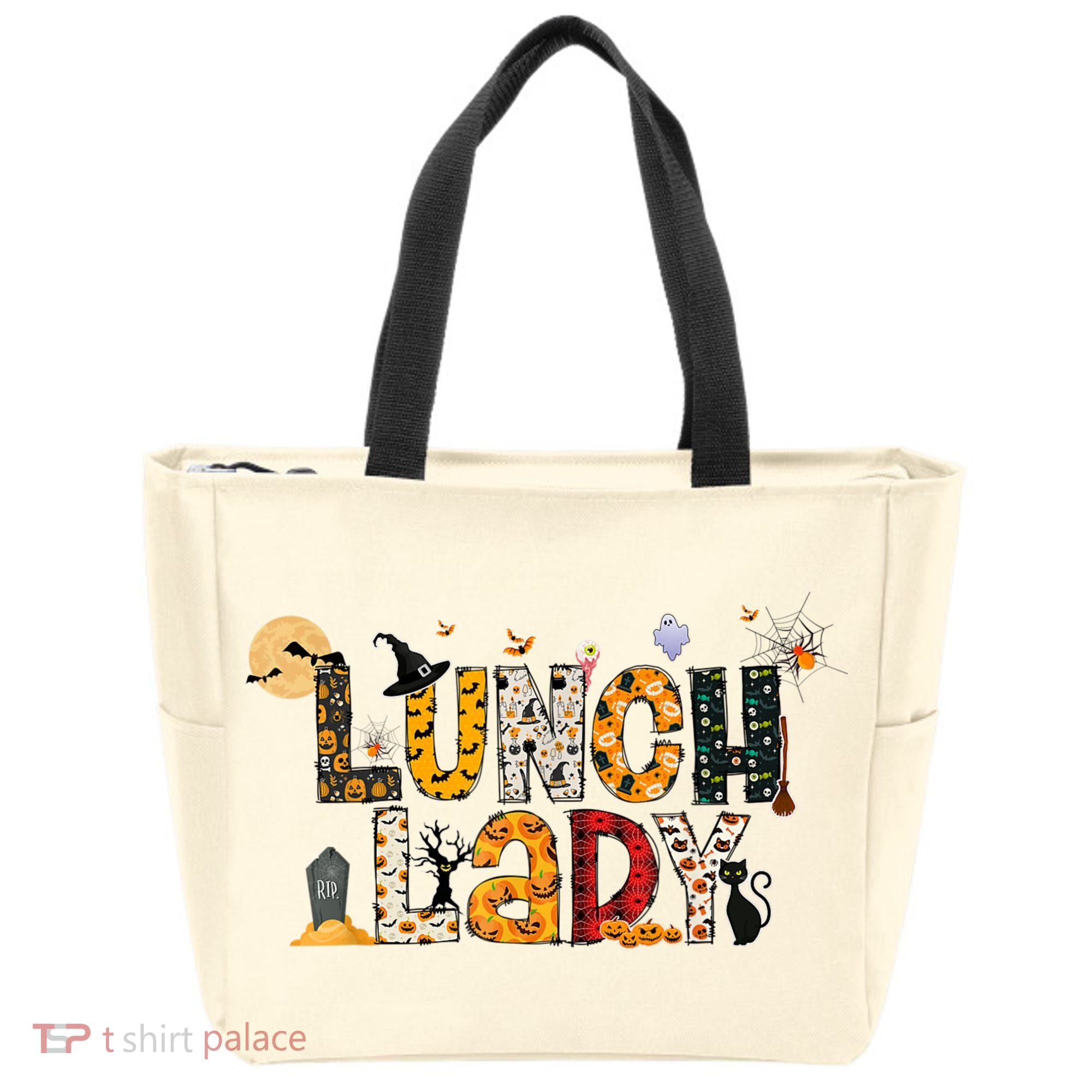 Halloween Lunch Lady Cafeteria Spooky Lunch Lady Halloween Tote Bag