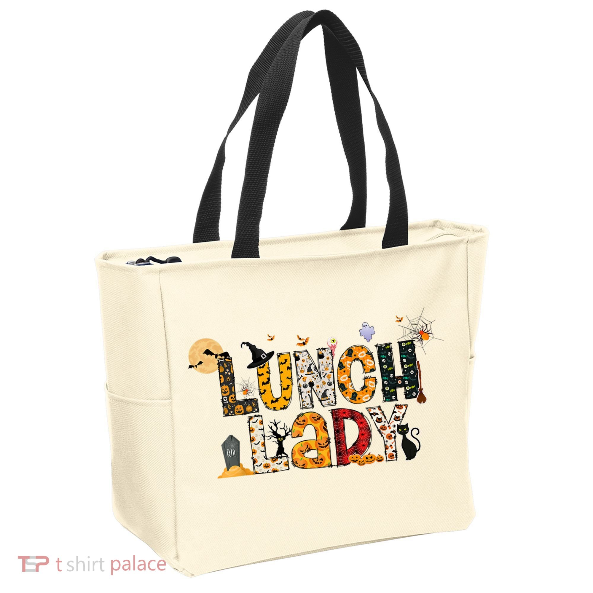 Halloween Lunch Lady Cafeteria Spooky Lunch Lady Halloween Tote Bag